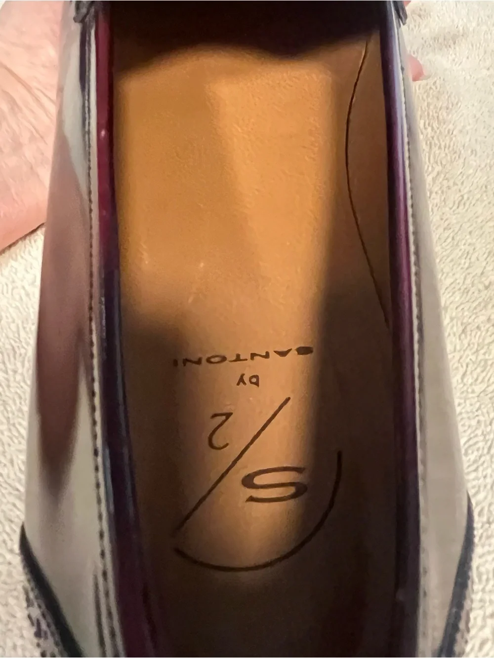 Santoni Men’s Polished Burgundy Oxblood Leather Sz 11.5 D Tassel Dress Shoes EUC